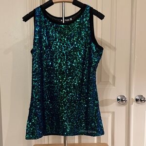Glitzy Green Sequin Tank Top